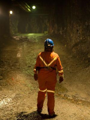 Lone worker in a mine