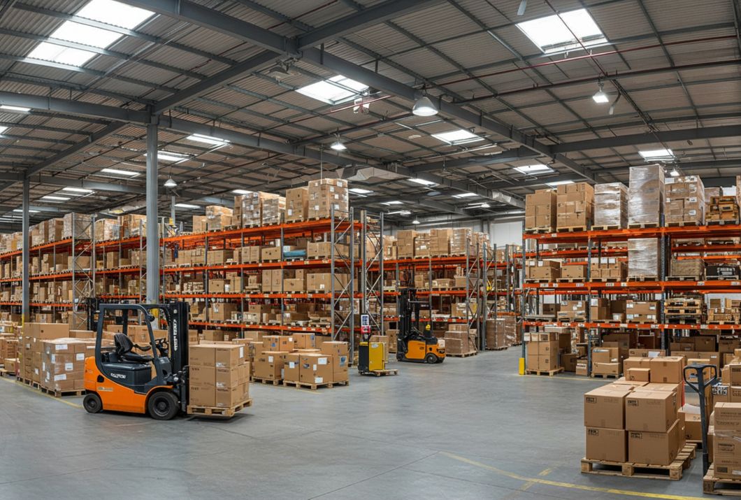 stock items in a warehouse