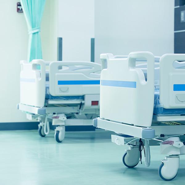 Empty beds in hospital